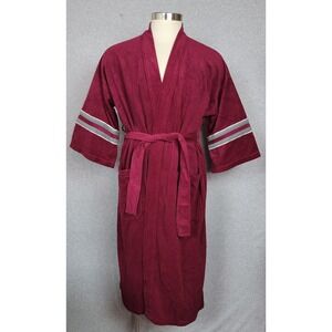 NWT Vintage Diplomat After Hours Men's Burgundy‎ Velour Robe One Size